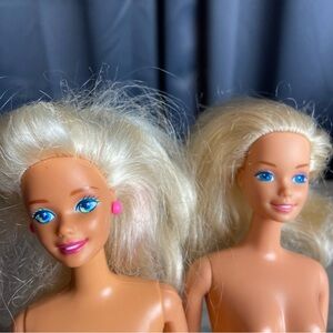 Vintage‎ Barbie- lot of 2, stamped 1966, Blonde Hair, Blue Eyes